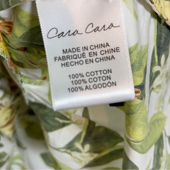 Cara Cara Sip Sip Banana Fruit Print Puff Sleeve Babydoll Cotton Dress Sz XS - Picture 11 of 12